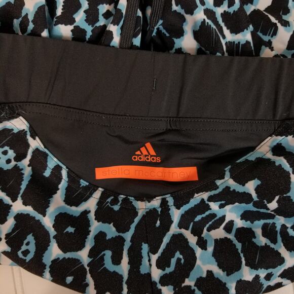 Adidas Stella McCartney Leopard Print Running Legging Blue Black Small - Picture 4 of 11